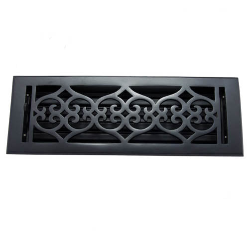 Buy "Flower" Iron Wall Register with Louver - 4" x 14" (5-1/2" x 15-5/8" Overall)-Premium Harware Products Online - Adonai Hardware