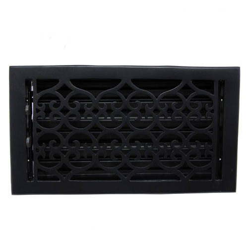 Buy "Flower" Iron Wall Register with Louver - 6" x 12" (7-1/2" x 13-1/2" Overall)-Premium Harware Products Online - Adonai Hardware