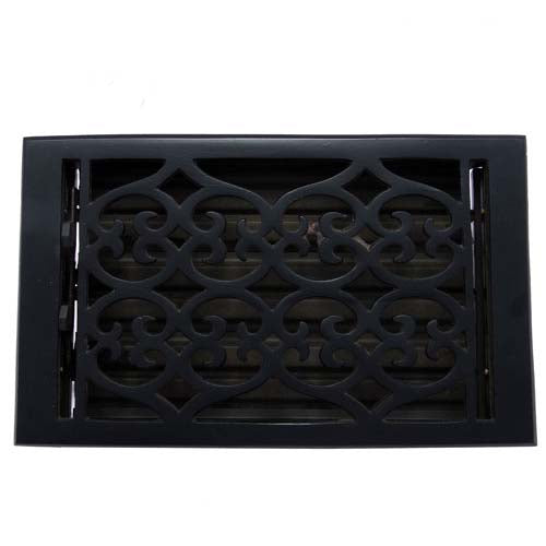 Buy "Flower" Iron Wall Register with Louver - 6" x 10" (7-1/4" x 11-1/2" Overall)-Premium Harware Products Online - Adonai Hardware