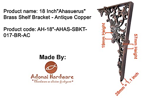 18 Inch"Ahasuerus" Brass Shelf Bracket
