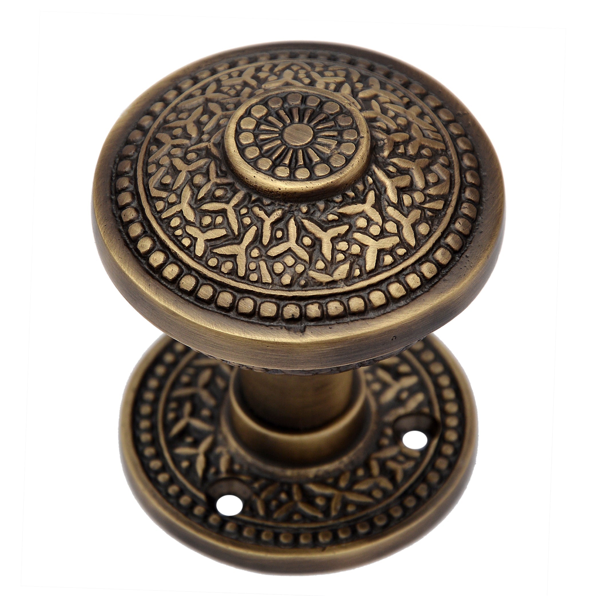 Buy "Kabmiel" Brass Door Knob with Rose-Premium Harware Products Online - Adonai Hardware