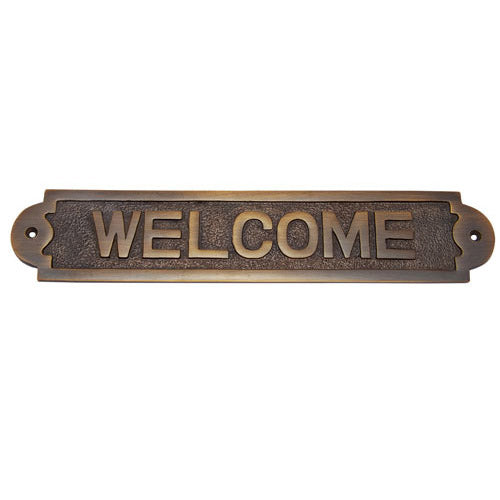 Buy Large Welcome Brass Door Sign-Premium Harware Products Online - Adonai Hardware