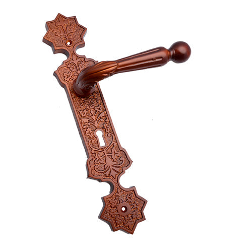 Buy "Shalmaneser" Silicon Bronze Door Handle with Plate (Keyhole Cutout)-Premium Harware Products Online - Adonai Hardware
