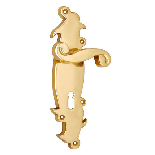 Buy "Solomon" Brass Door Handle with Plate-Premium Harware Products Online - Adonai Hardware